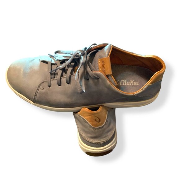 Olukai Lae‘ahi Lī ‘Ili Mens Sneakers Gray Leather Waterproof Sz 10.5 Shoes - Picture 8 of 11